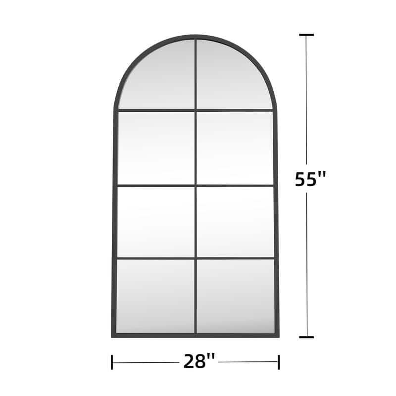 Iron Metal Frame Rectangular Windowpane Wall Mirror Farmhouse Rustic Elegant Decor for Living Room Bedroom Bathroom Entryway