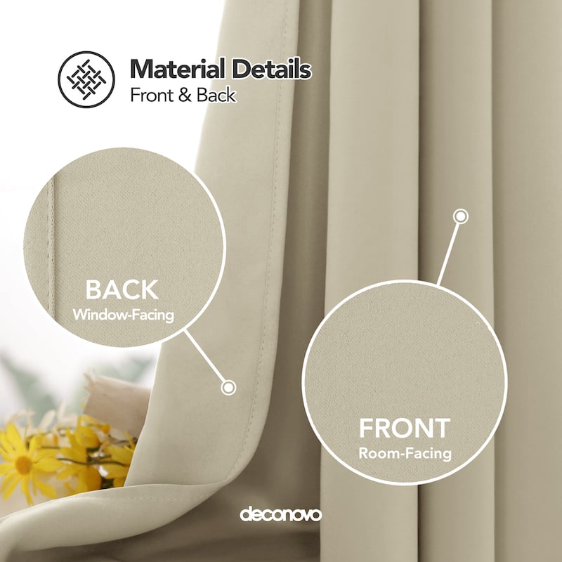 Deconovo Square Grommet Curtain Panel Pair(2 Panel)