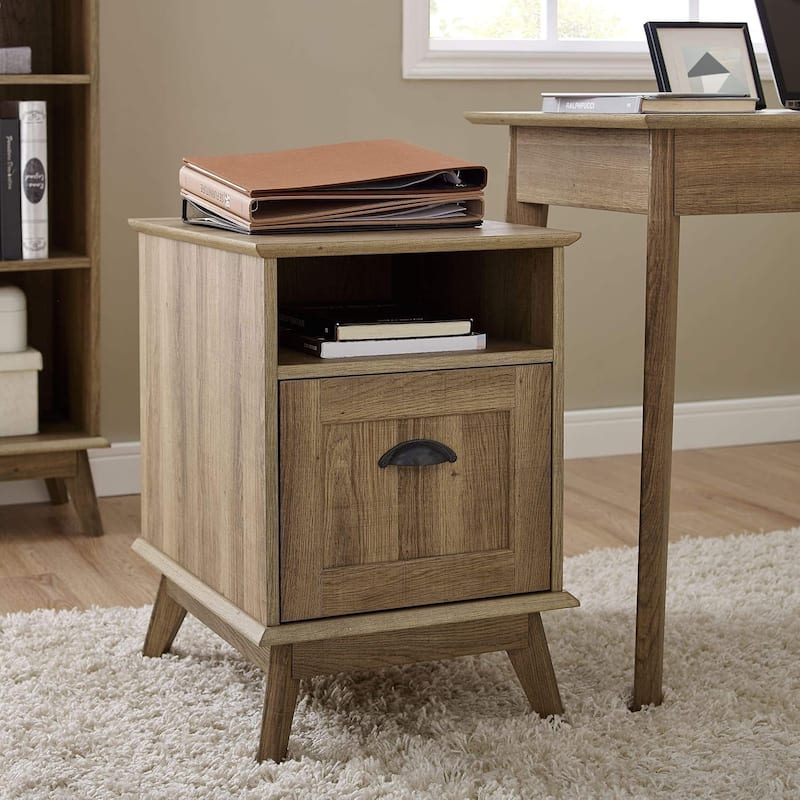 Caffoz Wooden Home Office File Cabinet with Fully Extended Drawer