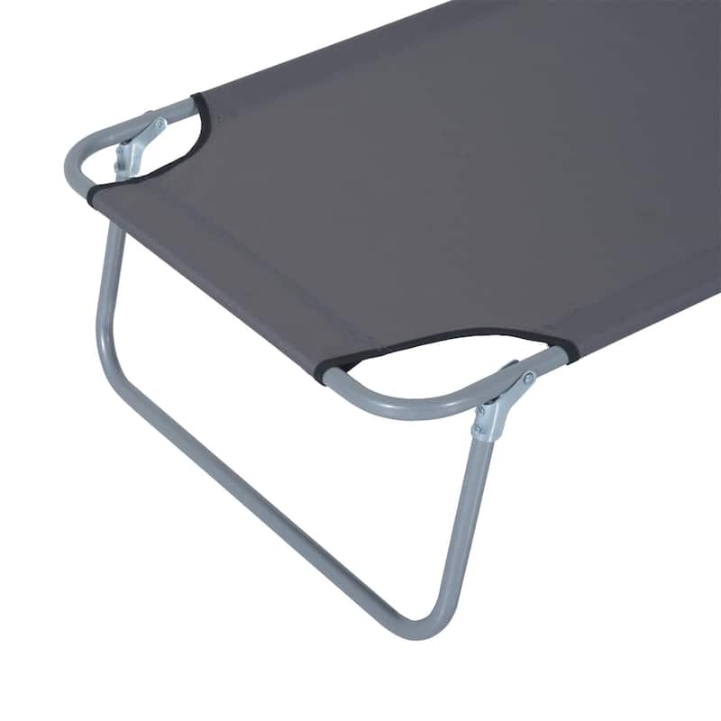Outdoor Lounge Chair, Adjustable Folding Chaise Lounge with Sun Shade