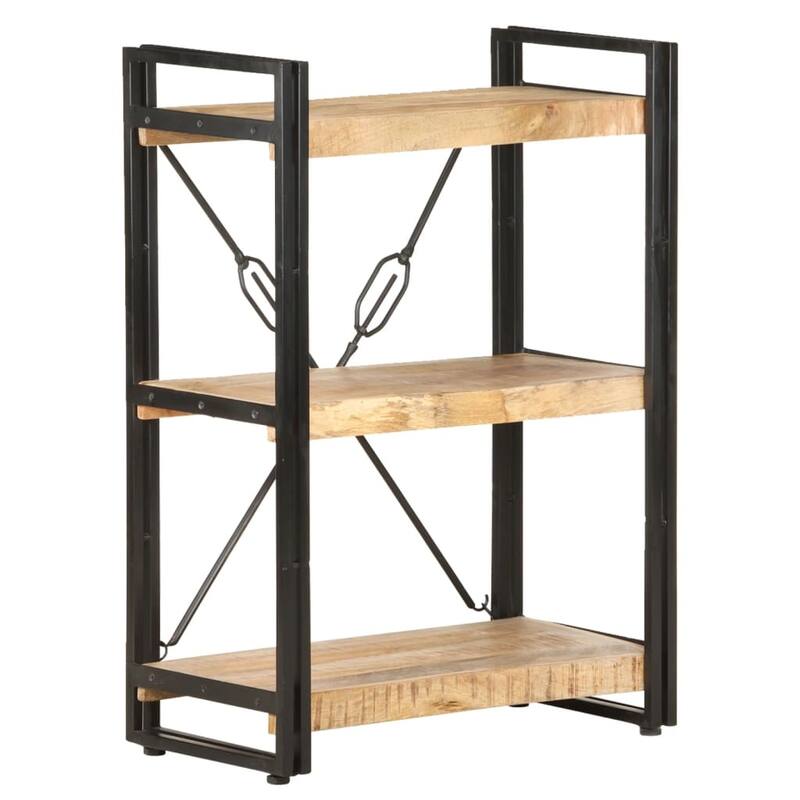 vidaXL 3-Tier Bookcase 23.6"x11.8"x31.5" Solid Mango Wood