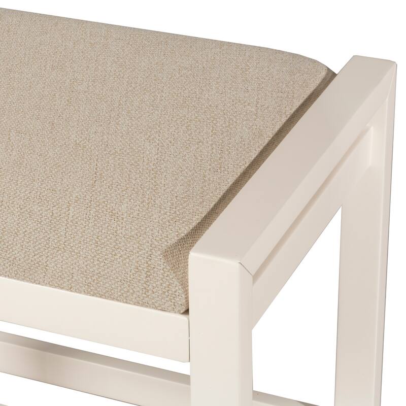 Hillsdale Amelia Backless Wood Vanity Stool, White - 21" x 14.5" x 18.5"