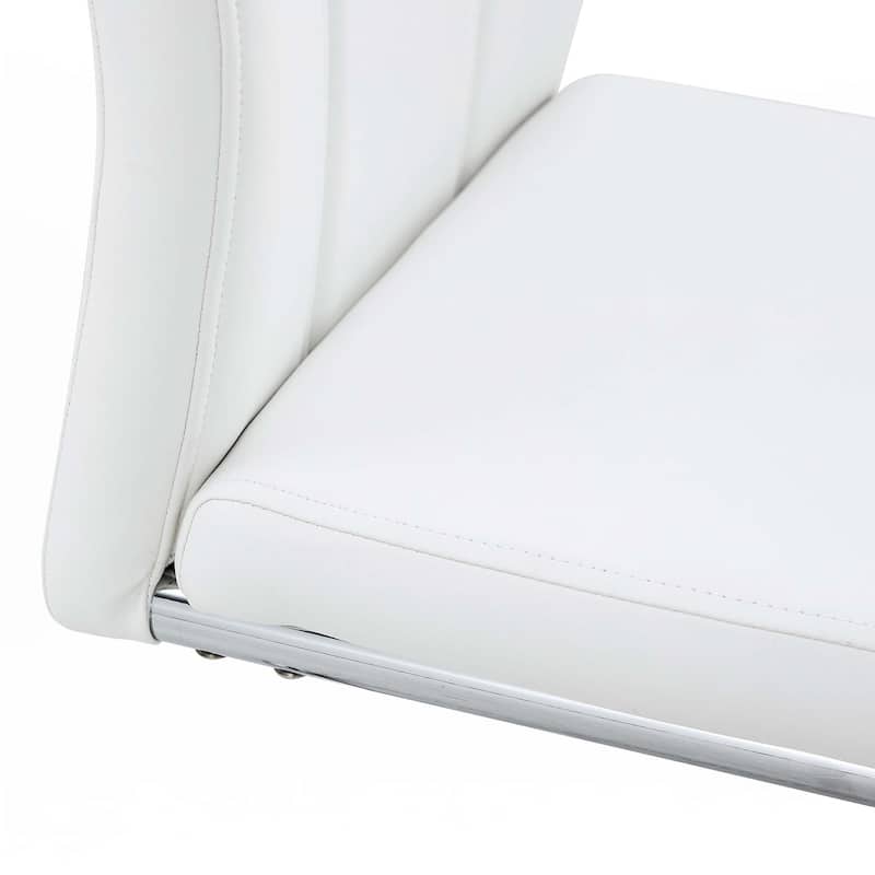 PU Dining Chairs - White - Set of 6