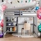 preview thumbnail 16 of 25, Stylish & Simple Full Size Wooden Loft Bed with Shelves, Desk and Writing Board, Maximized space, Health and Comfort, White