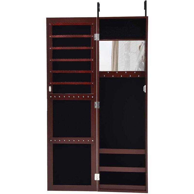2-in-1 Wall or Door Mounted Jewelry Organizer Full Length Mirror - 3.5"D x 12.5"W x 43.5"H