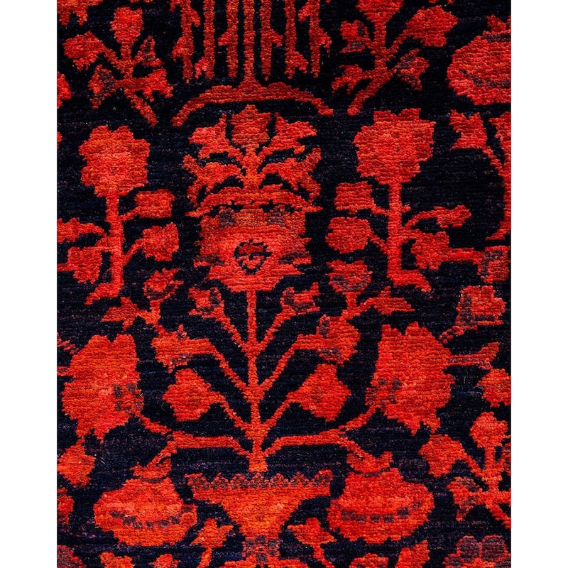 Contemporary Overdyed Wool Hand Knotted Area Rug - 4' 1" x 5' 10"