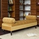 preview thumbnail 20 of 26, Lewis Bolster Arm Entryway Bench Gold Velvet