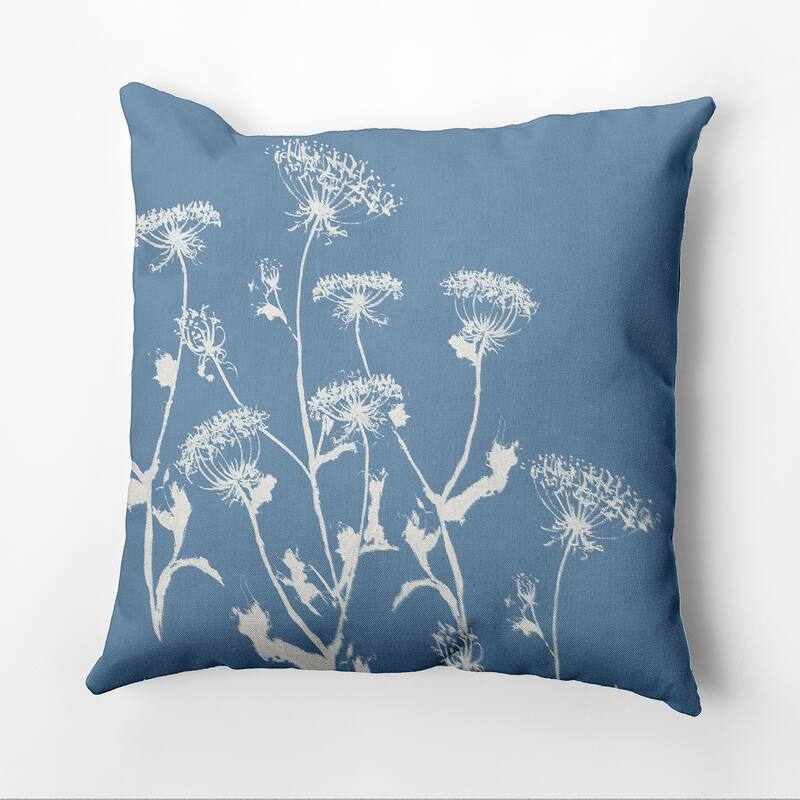 Breezy Wildflower Outdoor Pillow - Blue - 18" x 18"