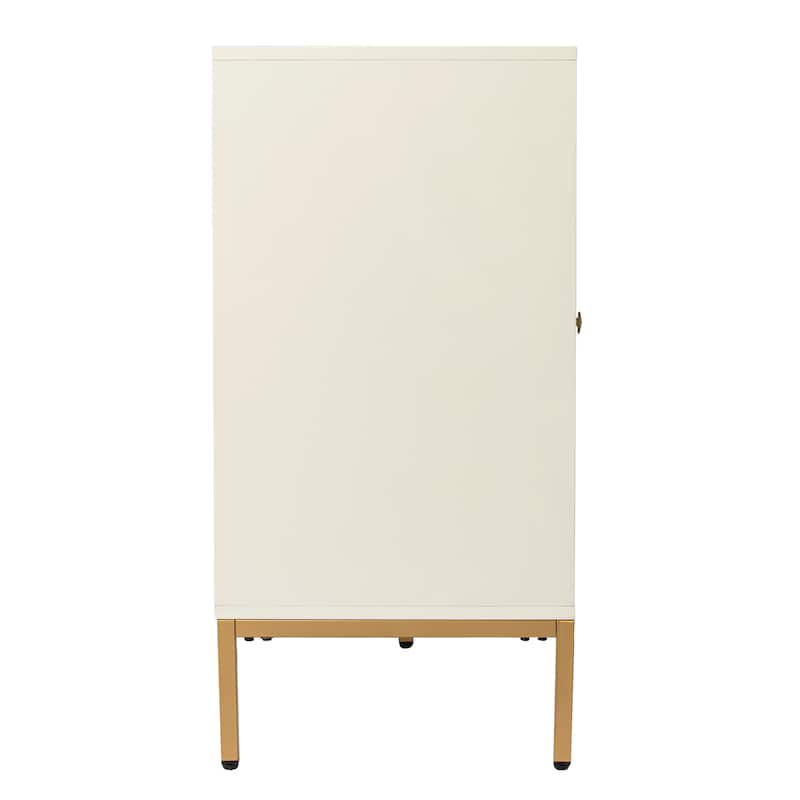 SEI Furniture Maubert Contemporary Gold Detail Wood Cabinet