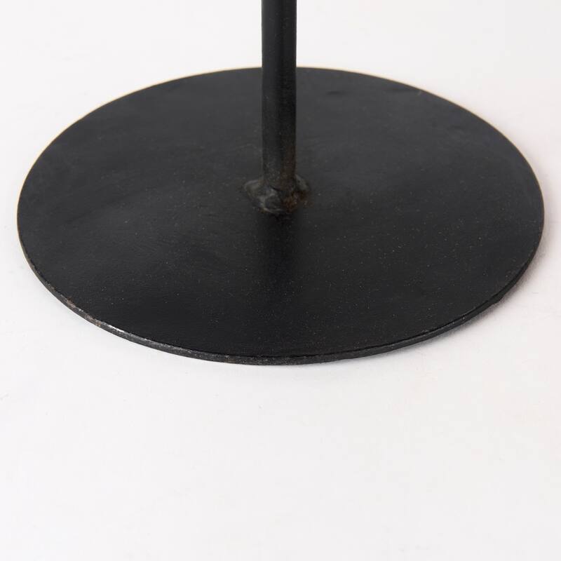 Lorenz Light Brown Wood w/Black Metal Base Round Decorative Display Stands (Set of 3)