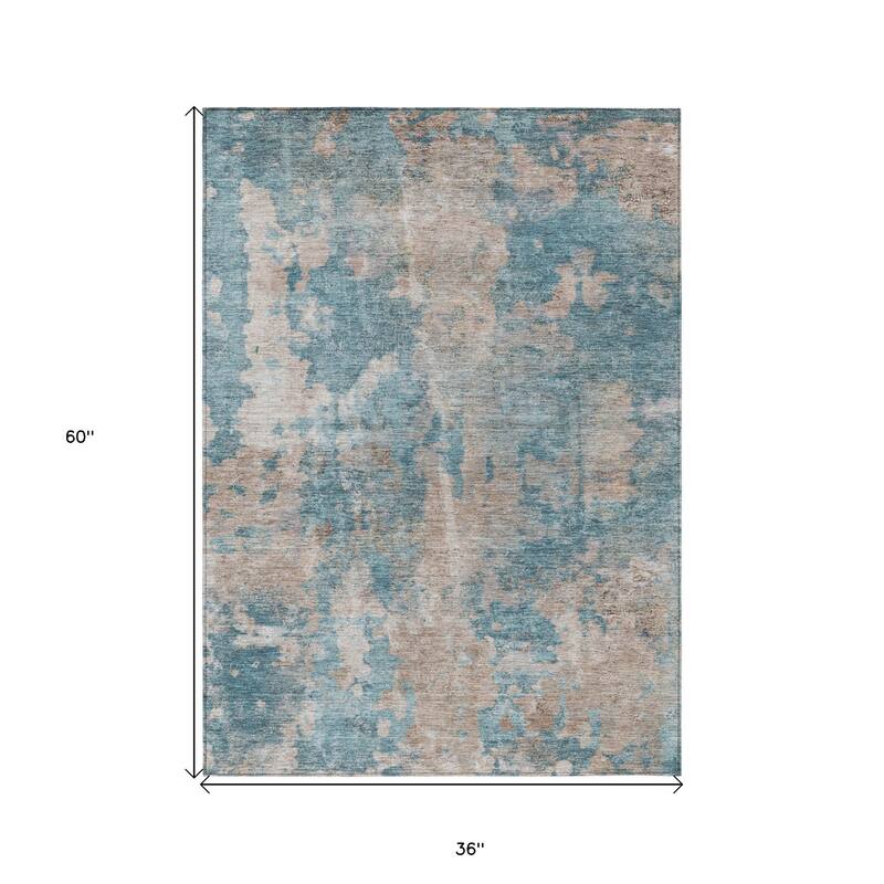 Alfina Unique Abstract Weather Resistant Classic Meets Modern Outdoor Rug