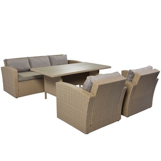 Outdoor Patio Furniture Set 4-Piece Conversation Set Wicker Furniture Sofa Set