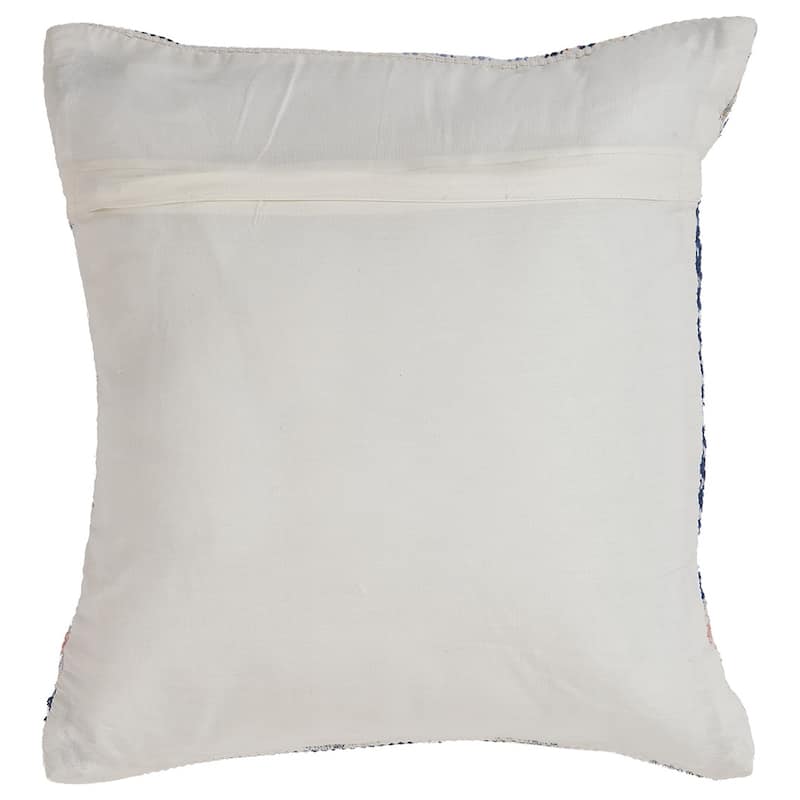 Sevita Meldi Bohemian Diamond Blue/Multicoloured Cotton Blend Throw Pillow