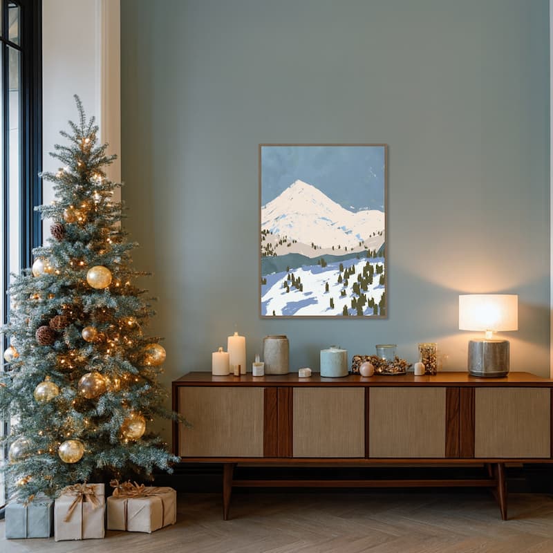 Bunny Slopes II by Jacob Green Framed Canvas Wall Art Print - Sylvie Dark Gold