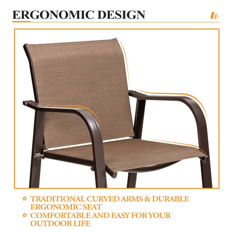 Crestlive Products Outdoor Outdoor Cast Aluminum Swivel Bar Stools with Sunbrella Cushion