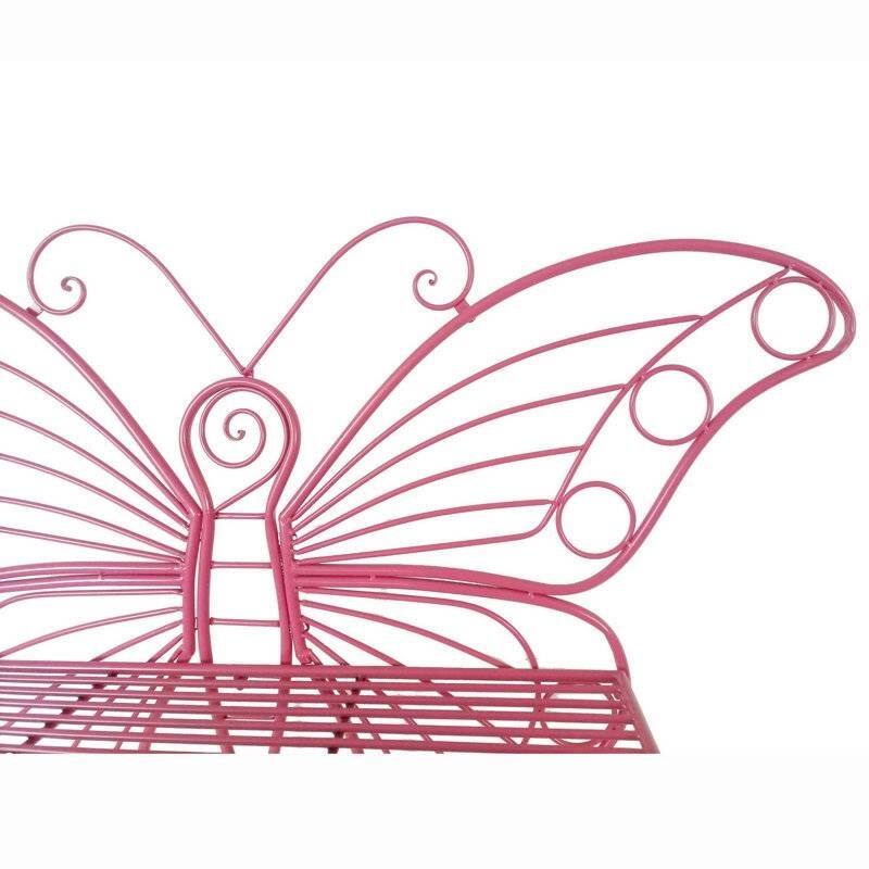 Metal Outdoor 2-Seater Butterfly Garden Bench - 60” L x 17.7” W x 39.2” H