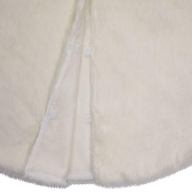 Polar Bear Faux Fur Christmas Tree Skirt - 48" - White