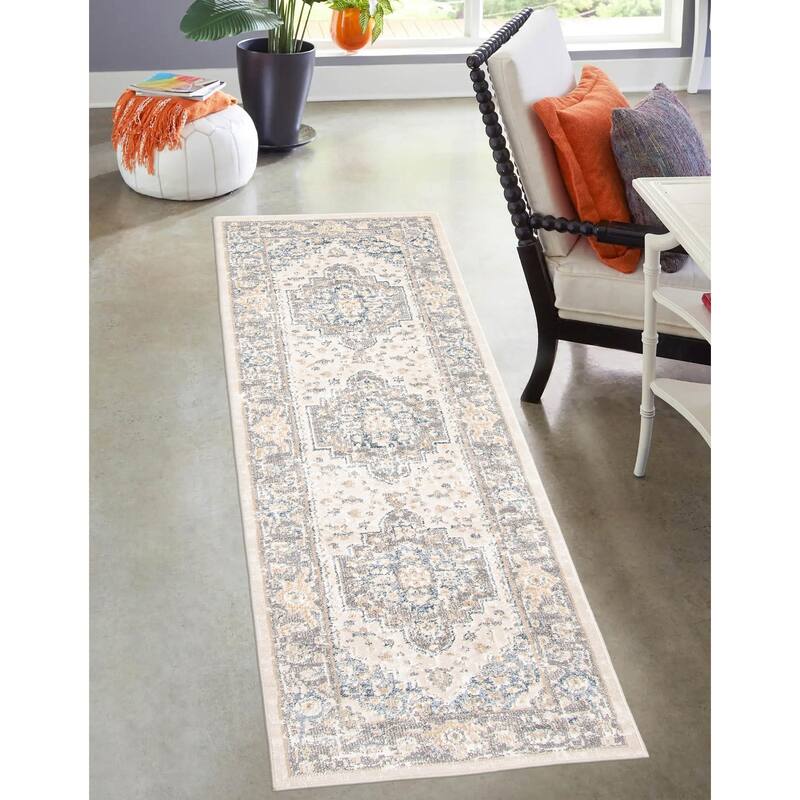 ECARPETGALLERY Machine Woven Bijara Traditional Area Rug