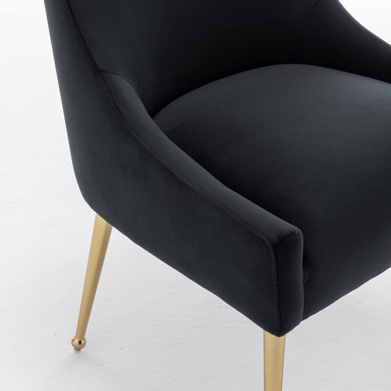 SEYNAR Velvet Upholstered Dining Chair Set of 4, Modern Glam Armless Side Chair
