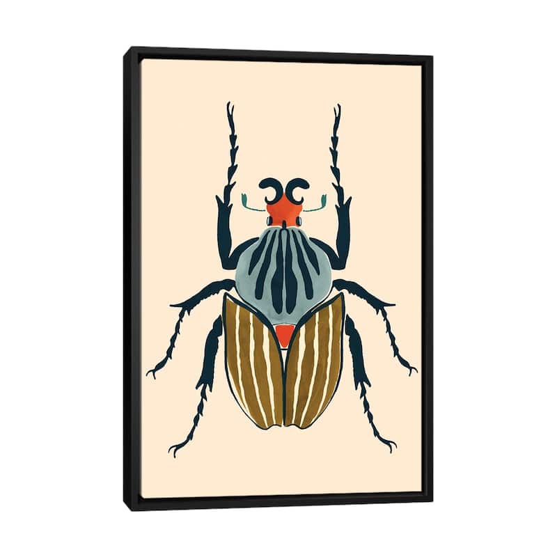 iCanvas "Beetle Bug I" by Victoria Barnes Framed Canvas Print - Black - 40x26