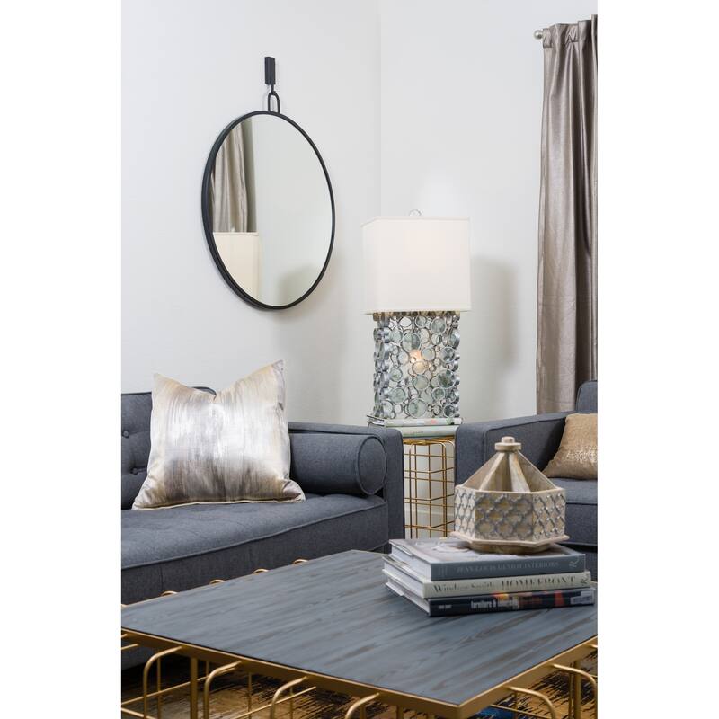 Varaluz Stopwatch Round Accent Mirror - 30"W x 30"H - Black