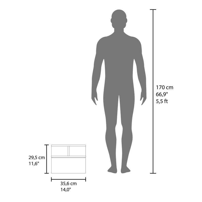 Blue Floating Nightstand with Drawer and Shelves