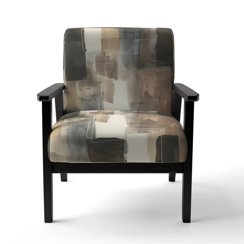 Designart "Glam Dancing Shape I" Upholstered Abstract Accent Chair - Modern Arm Chair For Living Room