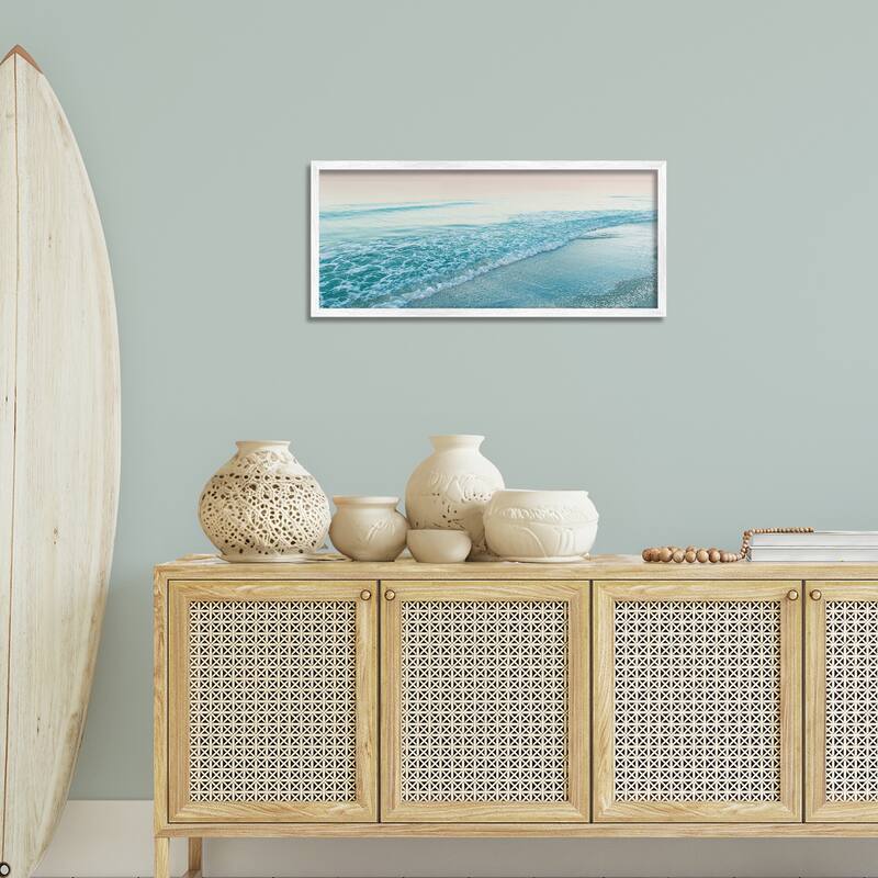 Stupell Luminous Sunset over Beach Framed Giclee Art Design By Mary Lou Johnson