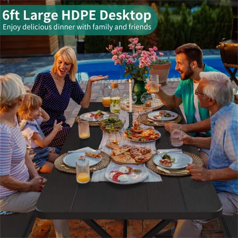 6 - Person 72'' Long Picnic Table - N/A