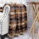 preview thumbnail 8 of 11, Double Sided Animal Throw 50" x 60" - Brushed Leopard