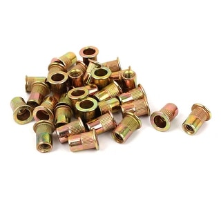 M6x15mm Open End Flat Head Knurled Body Blind Threaded Rivet Nut Rivnut ...