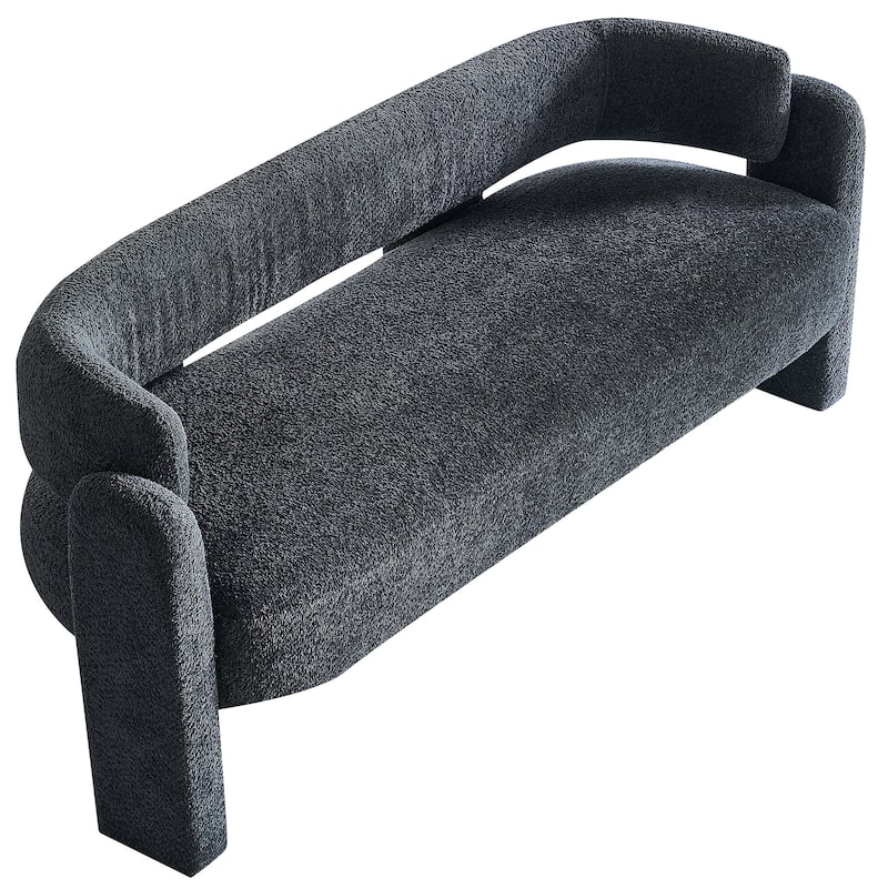 Stylish Boucle Sofa with High-Density Foam & Easy Assembly - 700 lbs Capacity