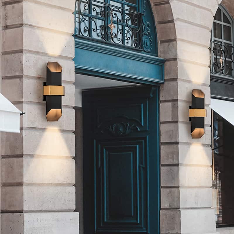 15.5" Modern Outdoor Led Wall Sconce 2 PACKS - 2 PACKS
