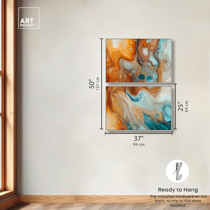 Marbled Flow Canvas Set of 2 by Art Remedy