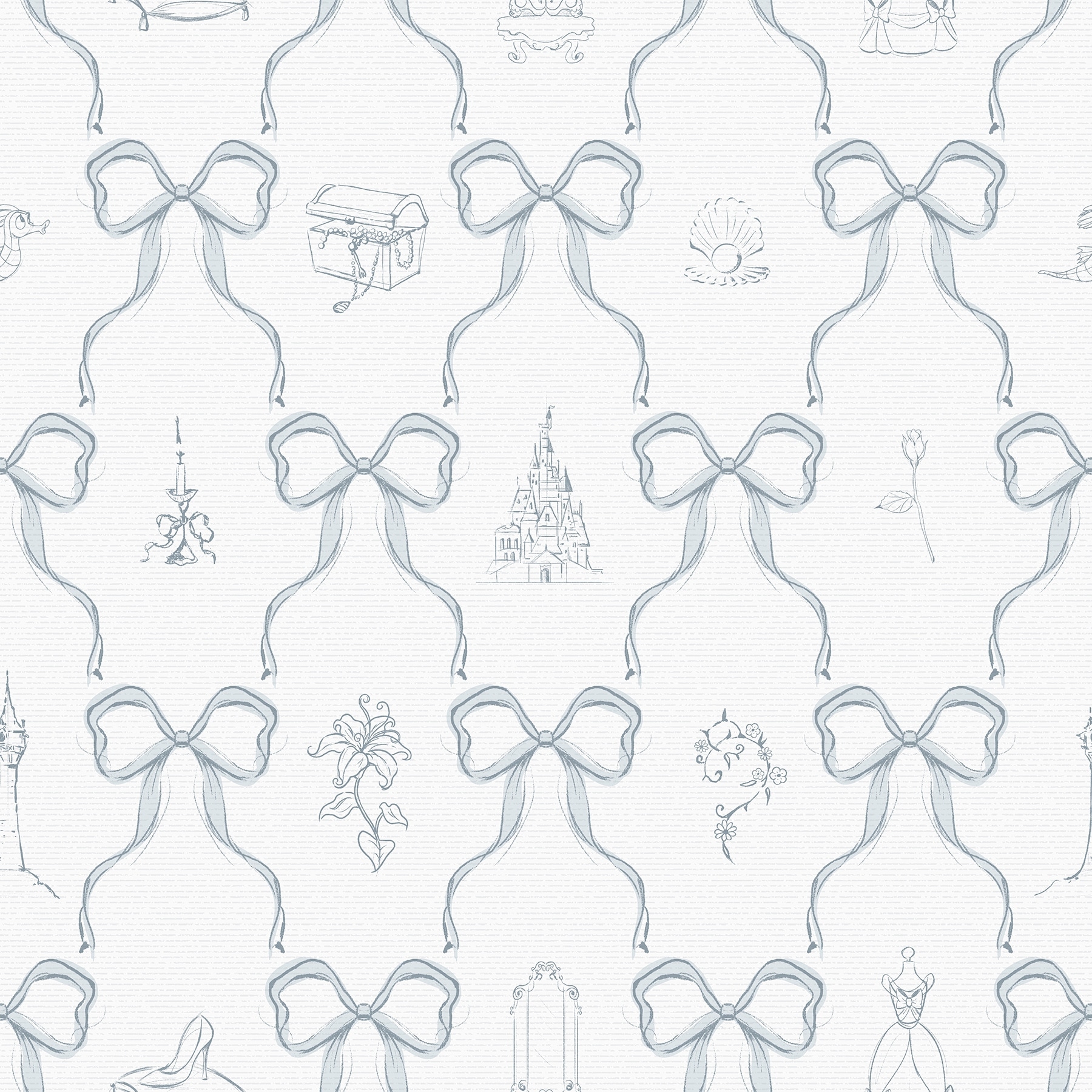 RoomMates Disney Princess Bows Blue Peel and Stick Wallpaper