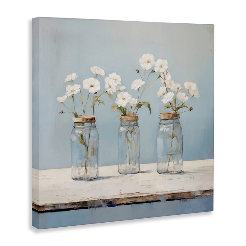 Stupell Country Jar Bouquet Trio Canvas Wall Art Design By Arlington Prints