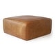 preview thumbnail 2 of 46, Poly & Bark Sequoia Ottoman - Full Grain Genuine Italian Leather Cognac Tan