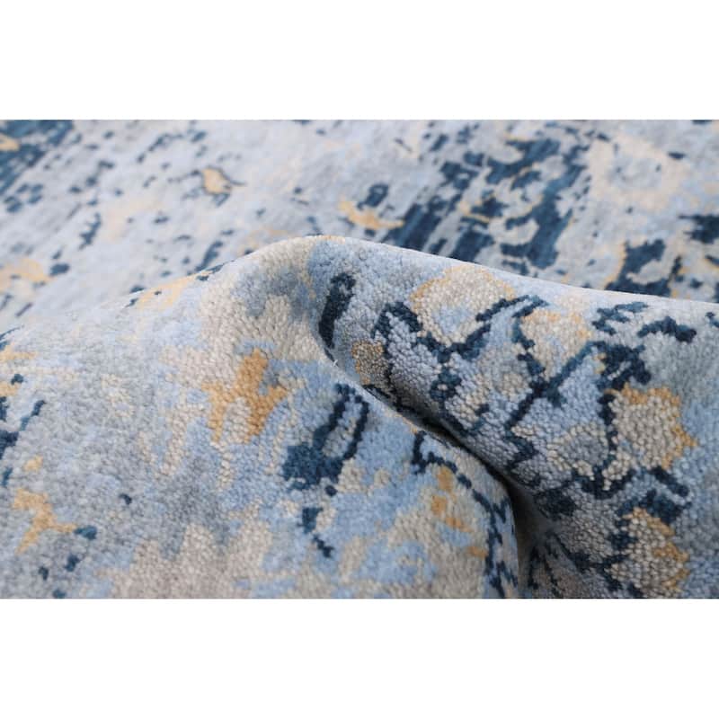 ECARPETGALLERY Hand-knotted Heritage Light Denim Blue Wool Rug - 8'1 x 9'11