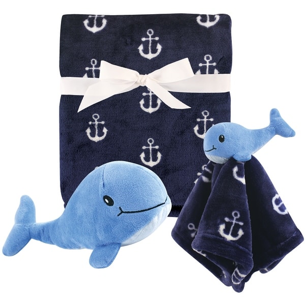 slide 1 of 1, Hudson Baby Infant Boy Plush Blanket, Security Blanket and Toy Set, Boy Whale, One Size - Boy Whale - One Size One Size - Boy Whale