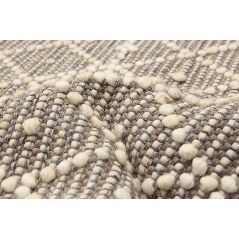 ECARPETGALLERY Braid weave Sienna Brown Wool Rug - 5'1 x 8'0