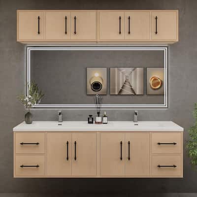 Victoria 72'' Double Sink Wall-Mounted Vanity Set with Motion Sensor LED light Top Cabinet