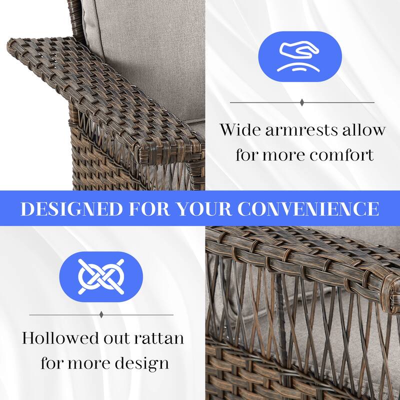 Pocassy 41 in Fire Pit Table with Patio Sofa Chair Funiture