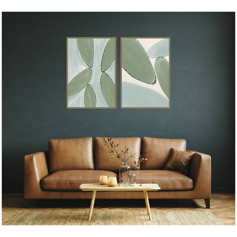 Kate and Laurel Natural Forms 01 & 02 2 Piece Framed Canvas Wall Art Set by Gabrielly Guedes