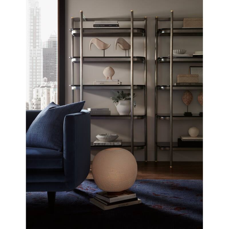 Hooker Furniture M38-50350-00 Grayson 40" Wide 5 Shelf Metal, Glass
