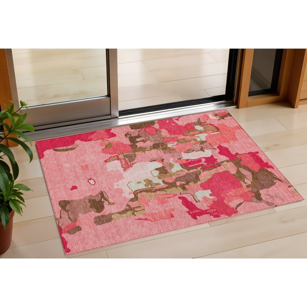 HomeRoots Abstract Transitional Rectangle Outdoor Rug