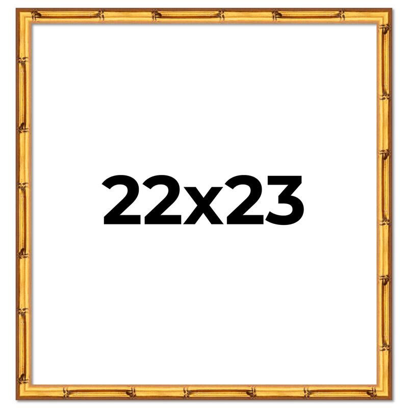 22x23 Frame Gold Bamboo Picture Frame Modern Photo Frame Includes UV Acrylic Shatter Guard Front Acid Free Foam Backing Board