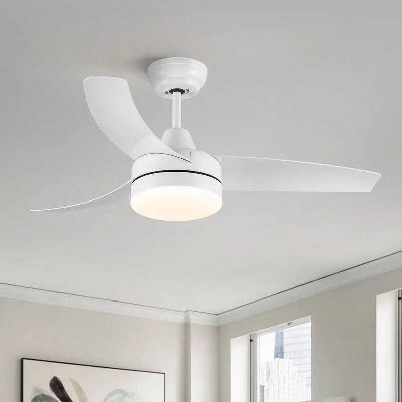 42 Inch Ceiling Fan with LED Light, 6 Speed Remote Control Ceiling Fan Lighting with Reversible Ultra Quiet Motor