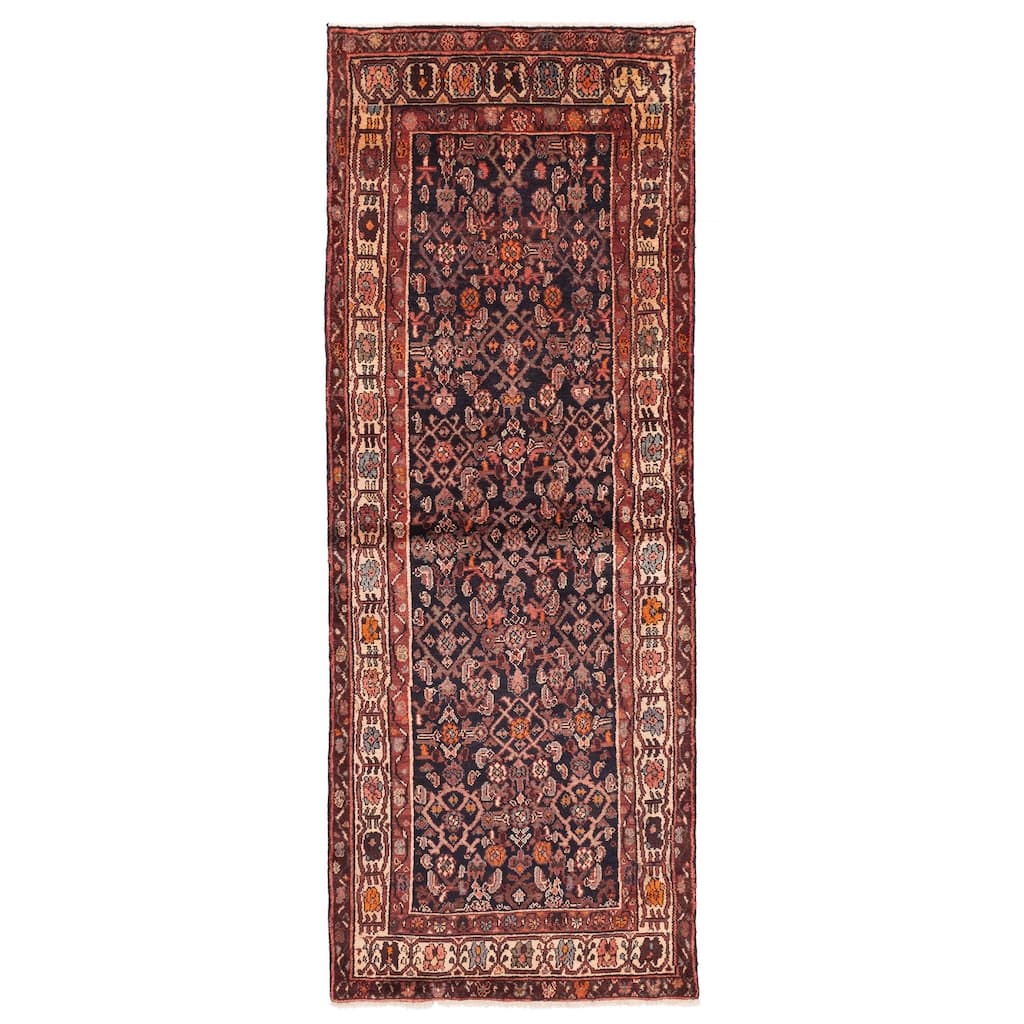 ECARPETGALLERY Hand-knotted Andelz Black, Red Wool Rug - 3'3 x 9'1