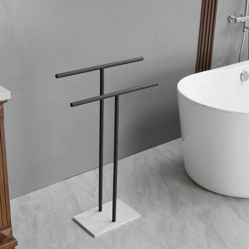 2-Tier Freestanding Towel Racks with Marble Base