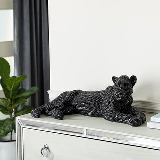 Polystone Glam Sculpture Leopard 9 x 26 x 12 - 26 x 12 x 9